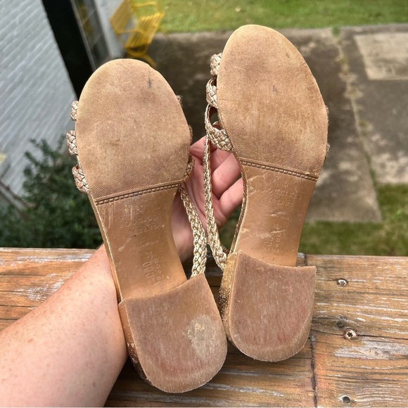 SEZANE Rosa Low Sandals in Smooth Braided Gold - Picture 6 of 10